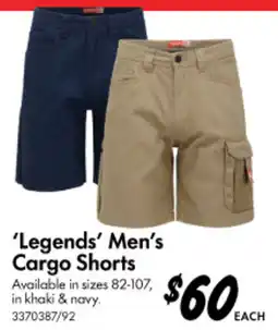 Bunnings Legends Men's Cargo Shorts offer