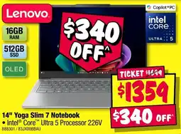 JB Hi-Fi 14" Yoga Slim 7 Notebook offer