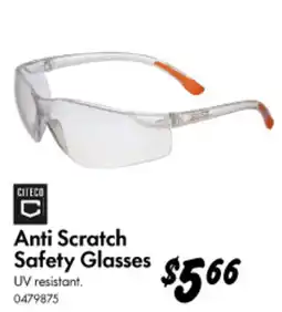 Bunnings Anti Scratch Safety Glasses offer