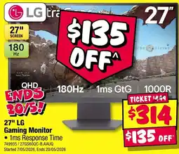 JB Hi-Fi 27" LG Gaming Monitor offer