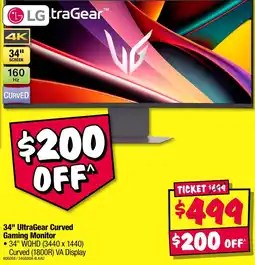 JB Hi-Fi 34" UltraGear Curved Gaming Monitor offer