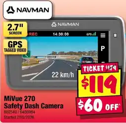 JB Hi-Fi MiVue 270 Safety Dash Camera offer