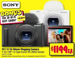 JB Hi-Fi ZV-1 II 18-50mm Vlogging Camera offer
