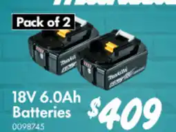 Bunnings 18V 6.0Ah Batteries offer