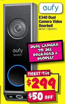 JB Hi-Fi E340 Dual Camera Video Doorbell offer