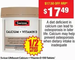 Chemist Warehouse Swisse Ultiboost Calcium + Vitamin D offer