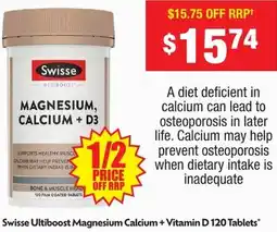 Chemist Warehouse Swisse Ultiboost Magnesium Calcium + Vitamin D offer