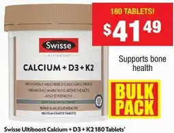 Chemist Warehouse Swisse Ultiboost Calcium + D3 + K2 offer