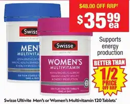 Chemist Warehouse Swisse Ultivite Men's or Women's Multivitamin offer