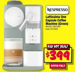 JB Hi-Fi Lattissima One Capsule Coffee Machine (Green) offer