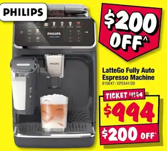 JB Hi-Fi LatteGo Fully Auto Espresso Machine offer