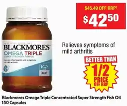 Chemist Warehouse Blackmores Omega Triple Concentrated Super Strength Fish Oil offer