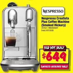 JB Hi-Fi Nespresso Creatista Plus Coffee Machine (Smoked Hickory) offer