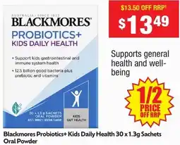 Chemist Warehouse Blackmores Probiotics+ Kids Daily Health Sachets Oral Powder offer