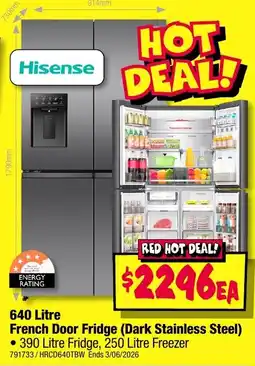 JB Hi-Fi French Door Fridge (Dark Stainless Steel) offer