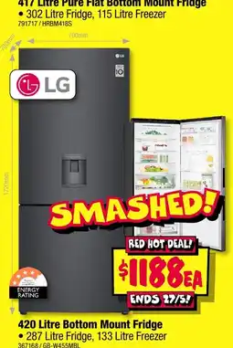 JB Hi-Fi Bottom Mount Fridge offer