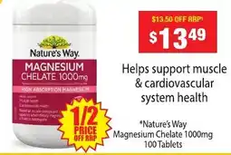 Chemist Warehouse Nature's Way Magnesium Chelate 1000mg offer