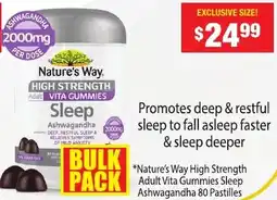 Chemist Warehouse Nature's Way High Strength Adult Vita Gummies Sleep Ashwagandha 80 Pastilles offer
