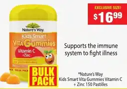 Chemist Warehouse Nature's Way Kids Smart Vita Gummies Vitamin C + Zinc 150 Pastilles offer