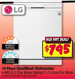 JB Hi-Fi 14 Place QuadWash Dishwasher offer