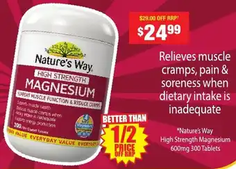 Chemist Warehouse Nature's Way High Strength Magnesium offer