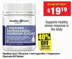 Chemist Warehouse Healthy Care L-Theanine + Ashwagandha + Magnesium Glycinate offer