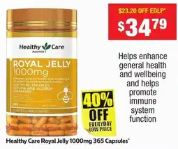 Chemist Warehouse Healthy Care Royal Jelly 1000mg offer