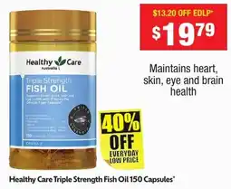 Chemist Warehouse Healthy Care Triple Strength Fish Oil offer