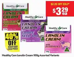 Chemist Warehouse Healthy Care Lanolin Cream Assorted Variants offer