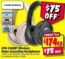 JB Hi-Fi ATH-S300BT Wireless Noise-Cancelling Headphones offer