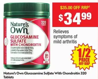 Chemist Warehouse Nature's Own Glucosamine Sulfate With Chondroitin offer
