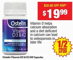 Chemist Warehouse Ostelin Vitamin D3 & K2. offer