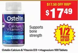 Chemist Warehouse Ostelin Calcium & Vitamin D3 + Magnesium offer