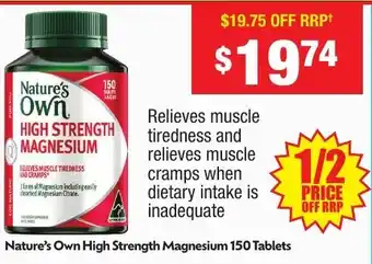 Chemist Warehouse Nature's Own High Strength Magnesium offer
