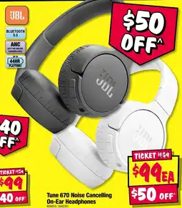 JB Hi-Fi Tune 670 Noise Cancelling On-Ear Headphones offer