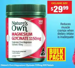 Chemist Warehouse Nature's Own Magnesium Glycinate 1150mg offer