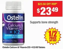 Chemist Warehouse Ostelin Calcium & Vitamin D3 + K2. offer