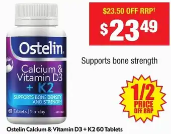 Chemist Warehouse Ostelin Calcium & Vitamin D3 + K2. offer