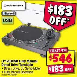 JB Hi-Fi LP120XUSB Fully Manual Direct Drive Turntable offer