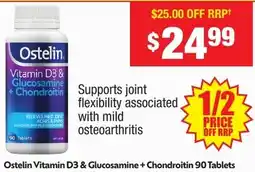 Chemist Warehouse Ostelin Vitamin D3 & Glucosamine + Chondroitin offer