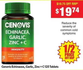 Chemist Warehouse Cenovis Echinacea, Garlic, Zinc+ C offer