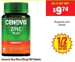 Chemist Warehouse Cenovis Zinc Plus 25mg offer