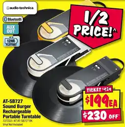 JB Hi-Fi AT-SB727 Sound Burger Rechargeable Portable Turntable offer