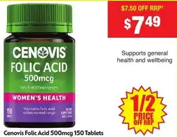 Chemist Warehouse Cenovis Folic Acid 500mcg offer