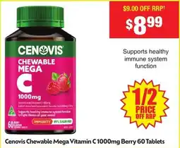 Chemist Warehouse Cenovis Chewable Mega Vitamin C 1000mg Berry offer