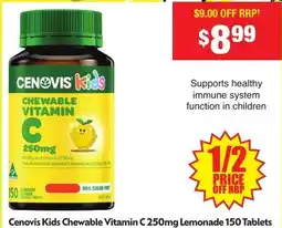 Chemist Warehouse Cenovis Kids Chewable Vitamin C 250mg Lemonade offer