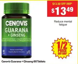 Chemist Warehouse Cenovis Guarana + Ginseng offer