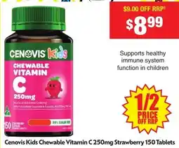 Chemist Warehouse Cenovis Kids Chewable Vitamin C 250mg Strawberry offer