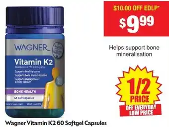 Chemist Warehouse Wagner Vitamin K2.60 Softgel Capsules offer