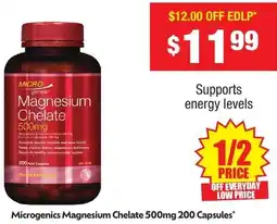 Chemist Warehouse Microgenics Magnesium Chelate 500mg offer